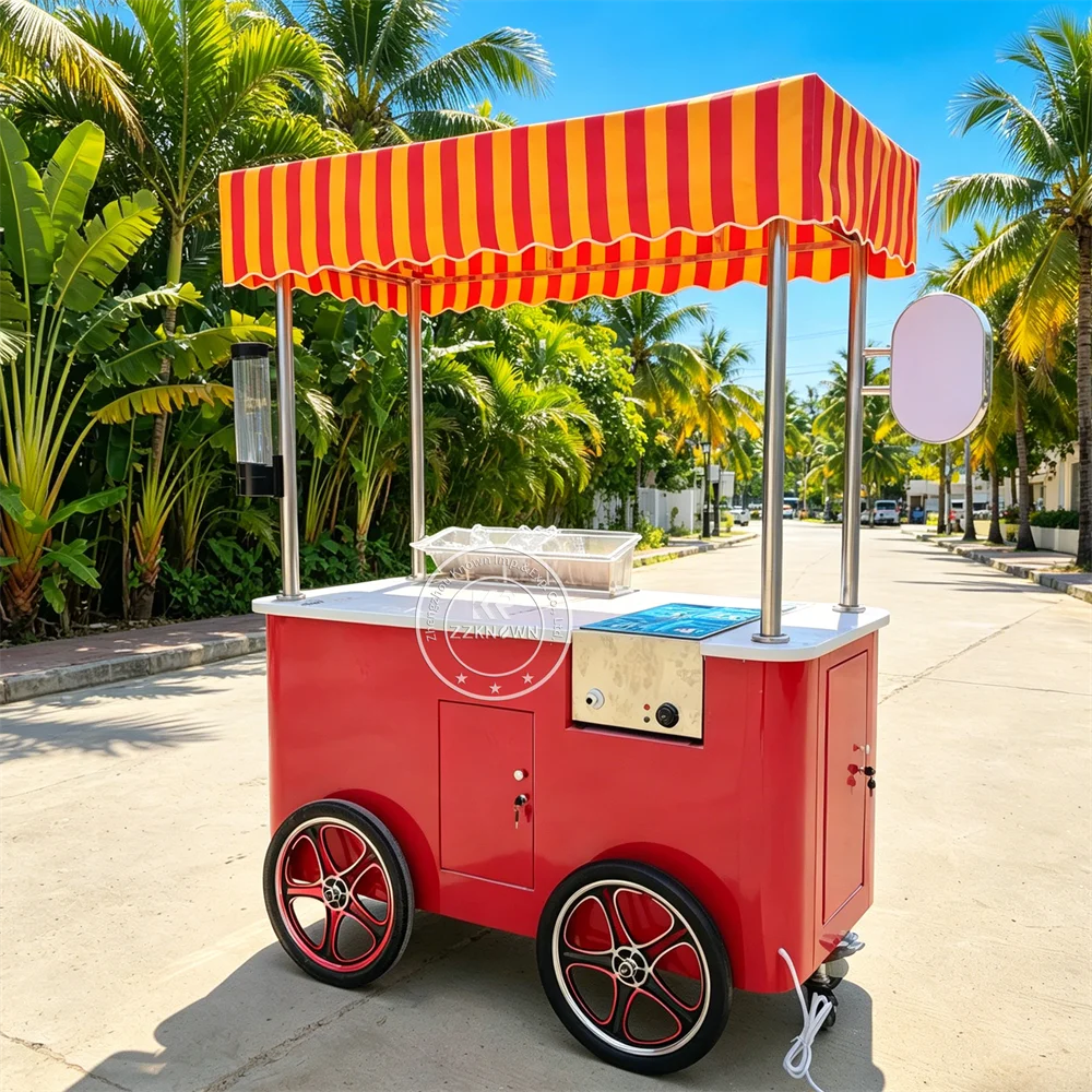 Stylish Mobile Coffee Cart Portable Rice Bowl Snack Kiosk Creative Vendor Ice Cream Cart ith Stainless Steel Countertop
Stylish Mobile Coffee Cart Portable Rice Bowl Snack Kiosk Creative Vendor Ice Cream Cart ith Stainless Steel Countertop