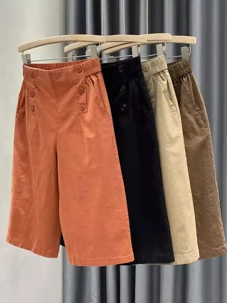 Pure Cotton Wide Leg Pants Women's Summer Thin Loose High Waist Midlife Mom Shorts Casual Comfortable Breathable Trousers
Pure Cotton Wide Leg Pants Women's Summer Thin Loose High Waist Midlife Mom Shorts Casual Comfortable Breathable Trousers