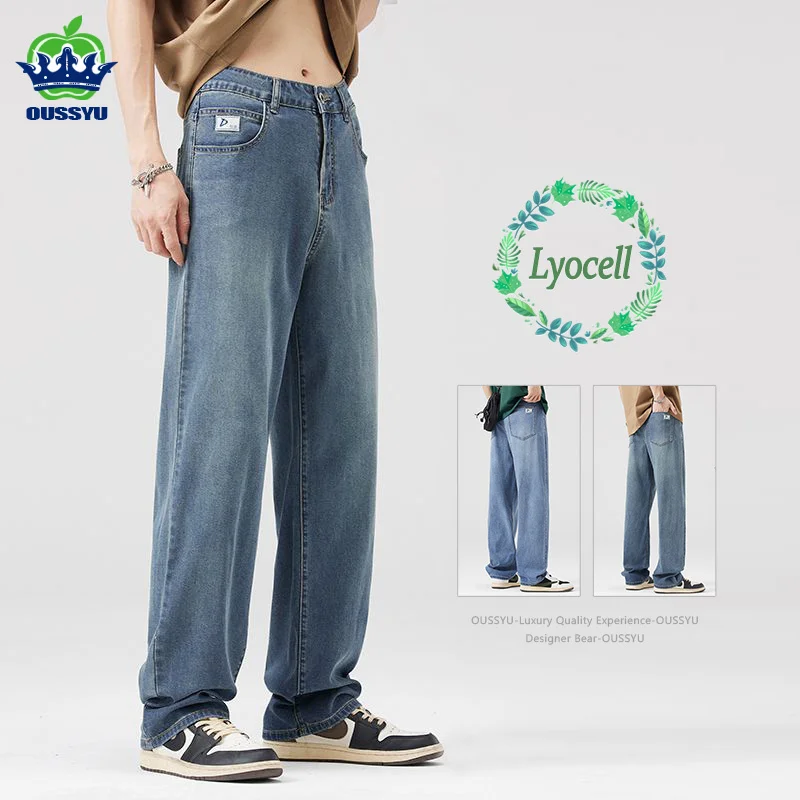 Luxury Men's Jeans Long Pants Summer Thin Breathable Lyocell Fabric Baggy Straight Korea Work Casual Trousers Man Streetwear 38
Luxury Men's Jeans Long Pants Summer Thin Breathable Lyocell Fabric Baggy Straight Korea Work Casual Trousers Man Streetwear 38