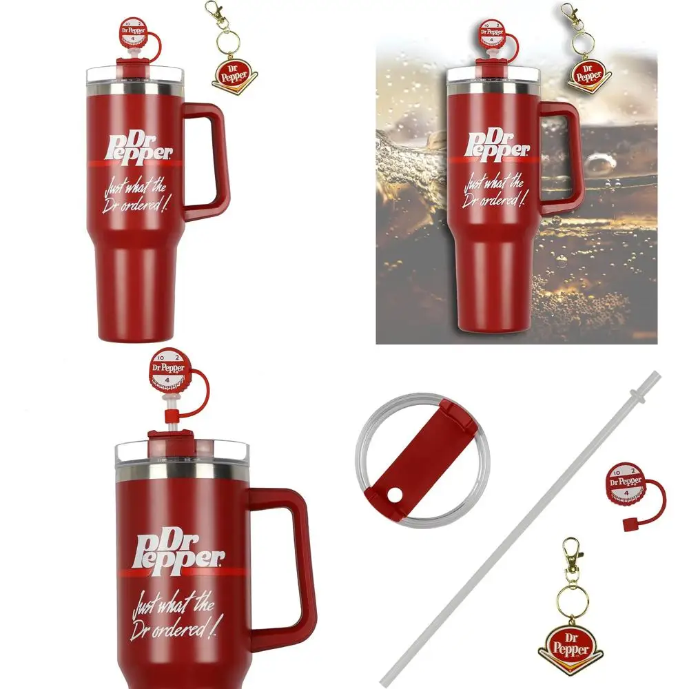 30-oz Stainless Steel Tumbler Cup Set with Handle, Lid, and Retro Logo Keychain - Insulated Travel Mug
30-oz Stainless Steel Tumbler Cup Set with Handle, Lid, and Retro Logo Keychain - Insulated Travel Mug