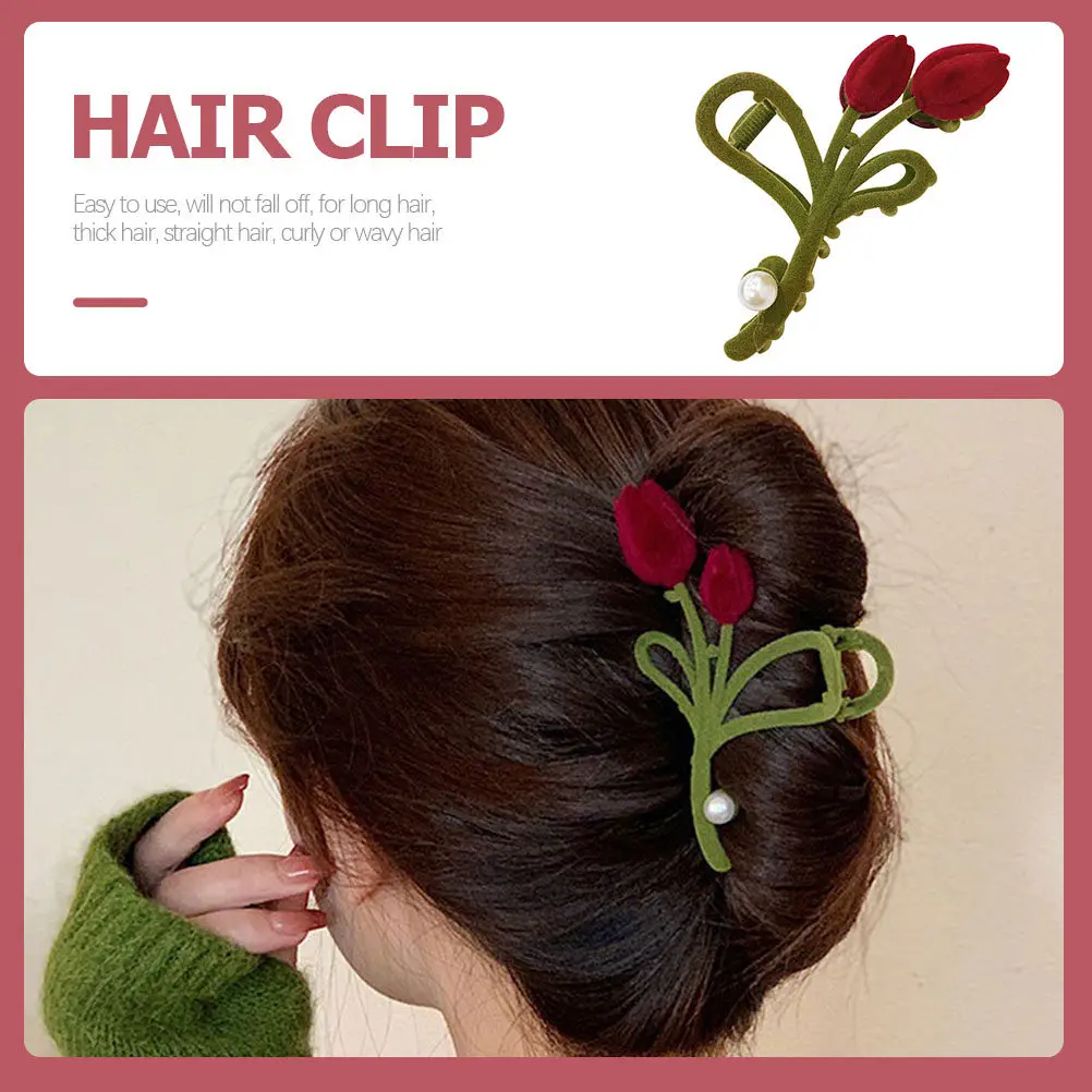 Tulip Hair Claw Clip for Women Premium Flocking Alloy Flower Hair Clamp Decorative Gift for Parties Weddings Proms Daily Use
Tulip Hair Claw Clip for Women Premium Flocking Alloy Flower Hair Clamp Decorative Gift for Parties Weddings Proms Daily Use