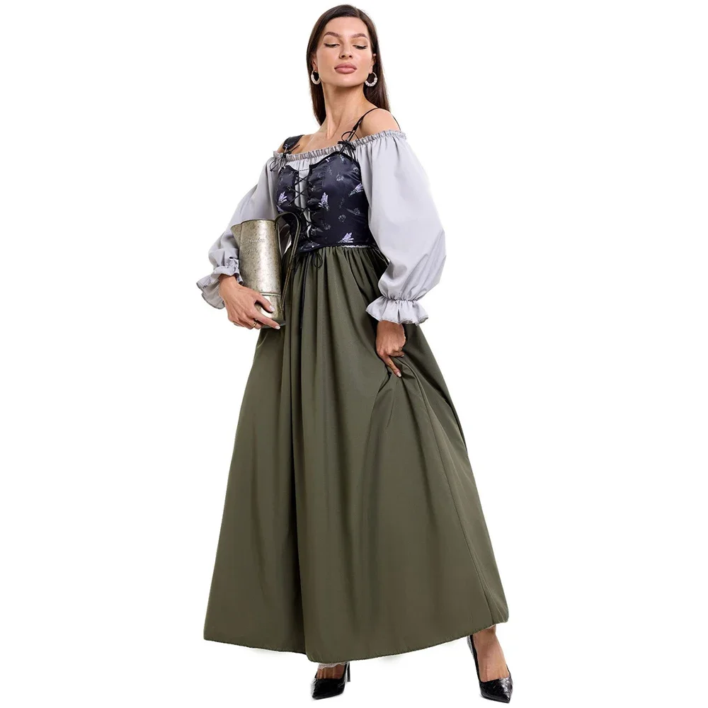 Halloween American Retro Robe Dress Women's Renaissance Tie Waist Court Suit Medieval Dress Stage Drama Performance Costume
Halloween American Retro Robe Dress Women's Renaissance Tie Waist Court Suit Medieval Dress Stage Drama Performance Costume