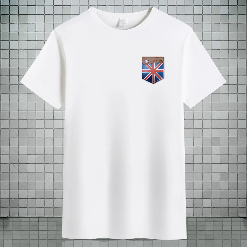 Korea American Casual Men's Cotton T-shirt Summer Commute Short Sleeve Fake Pocket T Shirts Unisex Clothing Loose Plus Size Top 
Korea American Casual Men's Cotton T-shirt Summer Commute Short Sleeve Fake Pocket T Shirts Unisex Clothing Loose Plus Size Top