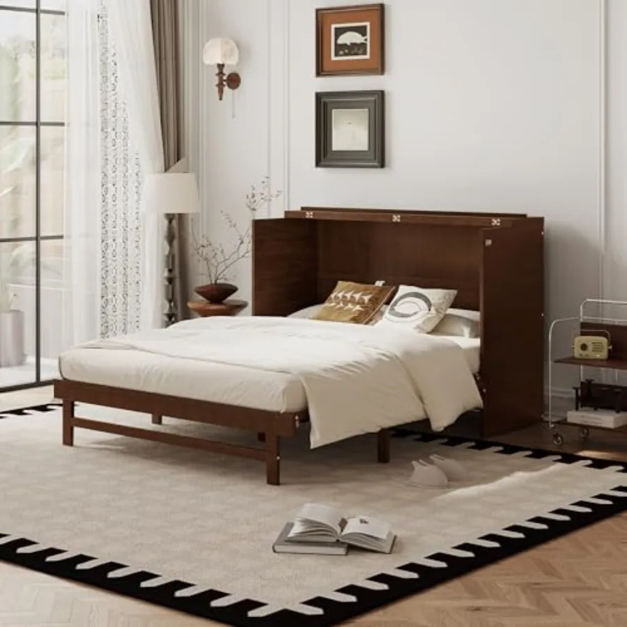 Queen Size Murphy Bed with Rattan Decorative Panel, Power Outlet and USB Ports, Large Storage Drawer, Space-Saving Foldable Cab
Queen Size Murphy Bed with Rattan Decorative Panel, Power Outlet and USB Ports, Large Storage Drawer, Space-Saving Foldable Cab