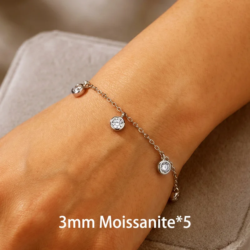 CEICI D Color VVS1 Full 3mm Moissanite Bubble Bracelet for Woman S925 Sterling Silver Plated 18k Gold Fine Jewelry Gift
CEICI D Color VVS1 Full 3mm Moissanite Bubble Bracelet for Woman S925 Sterling Silver Plated 18k Gold Fine Jewelry Gift