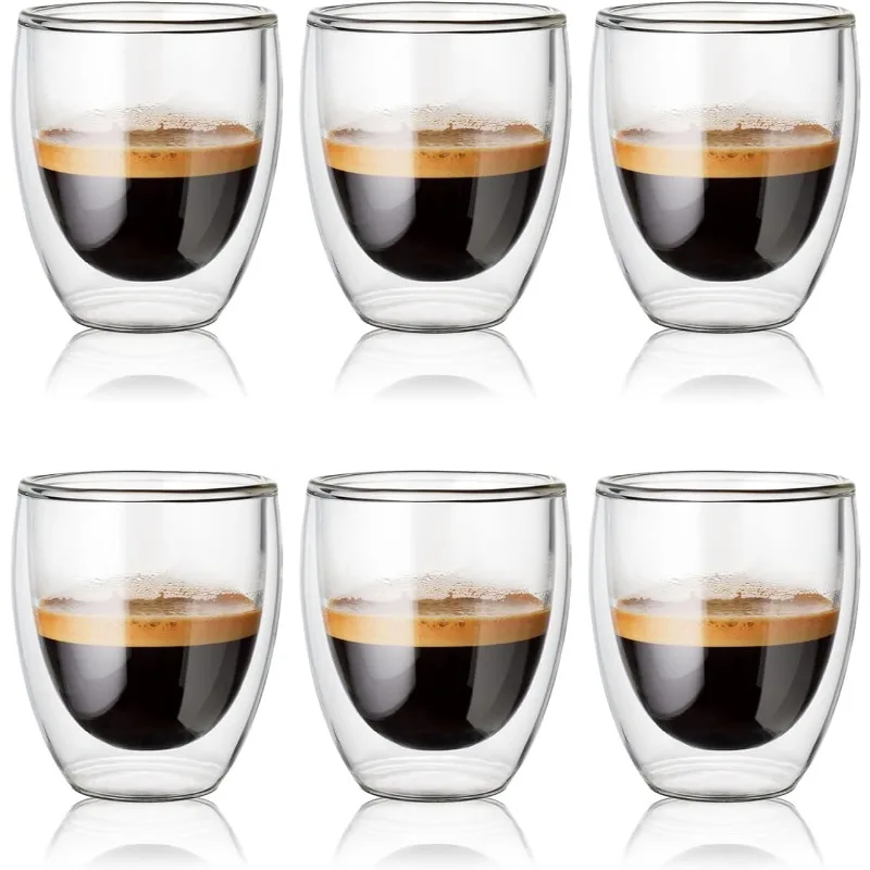 Double Wall Glass Coffee Mugs Insulated Thermal Glasses 12oz, Hot and Cold Insulated Clear Coffee Cups for Kitchen/Travel,6Pcs
Double Wall Glass Coffee Mugs Insulated Thermal Glasses 12oz, Hot and Cold Insulated Clear Coffee Cups for Kitchen/Travel,6Pcs