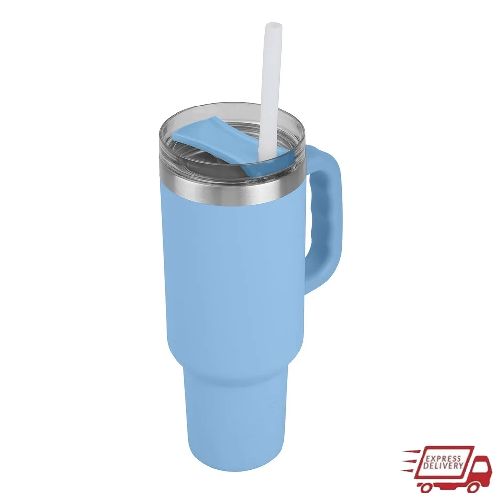 Изолированный стакан из нержавеющей стали на 40 унций с соломенной крышкой, дорожная кружка с двойными стенками, большая ручка, не содержит BPA, спортивные вечеринки для кемпинга 
Изолированный стакан из нержавеющей стали на 40 унций с соломенной крышкой, дорожная кружка с двойными стенками, большая ручка, не содержит BPA, спортивные вечеринки для кемпинга