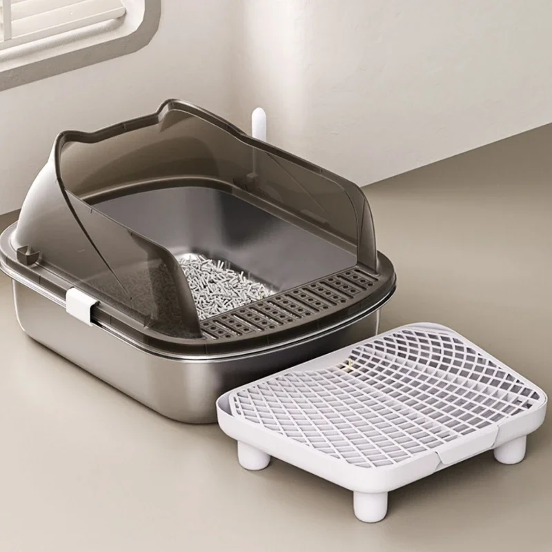 Semi-Open Cat Toilet High-Fence Pet Litter Box Hollow Footstep Cat Litter Tray Easy-Clean Cat Products Eco-Friendly Cat Bedpans
Semi-Open Cat Toilet High-Fence Pet Litter Box Hollow Footstep Cat Litter Tray Easy-Clean Cat Products Eco-Friendly Cat Bedpans