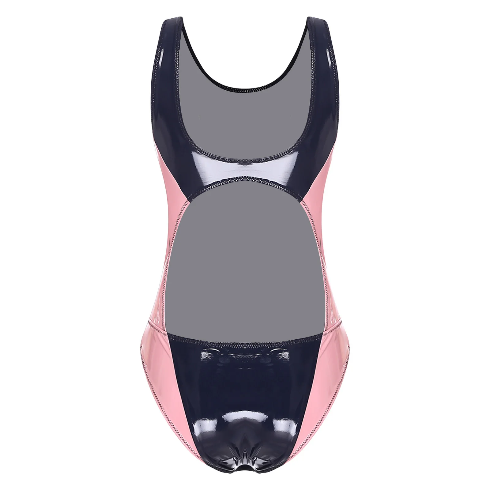 Sexy Leather Color Block One Piece Bodysuit Swimsuit Crew Neck Sleeveless Bodycon Leotard Jumpsuit Bathing Suit for Raves Party
Sexy Leather Color Block One Piece Bodysuit Swimsuit Crew Neck Sleeveless Bodycon Leotard Jumpsuit Bathing Suit for Raves Party