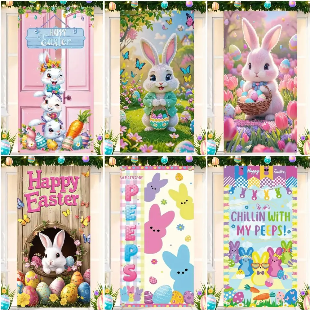 Happy Easter Peeps Theme Party Decoration Door Cover Rabbit Spring Egg Party Floral Festival Backdrops Room Decor Supplies Props
Happy Easter Peeps Theme Party Decoration Door Cover Rabbit Spring Egg Party Floral Festival Backdrops Room Decor Supplies Props