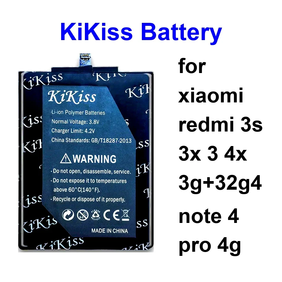 5000-5450Mah Battery For Xiaomi Redmi 3S 3X 3 4X 3G+32G4 Note 4 Pro 4G BN43 Cpu Snapdragon 625 BN41 Mtk Helio X20 BM47
5000-5450Mah Battery For Xiaomi Redmi 3S 3X 3 4X 3G+32G4 Note 4 Pro 4G BN43 Cpu Snapdragon 625 BN41 Mtk Helio X20 BM47
