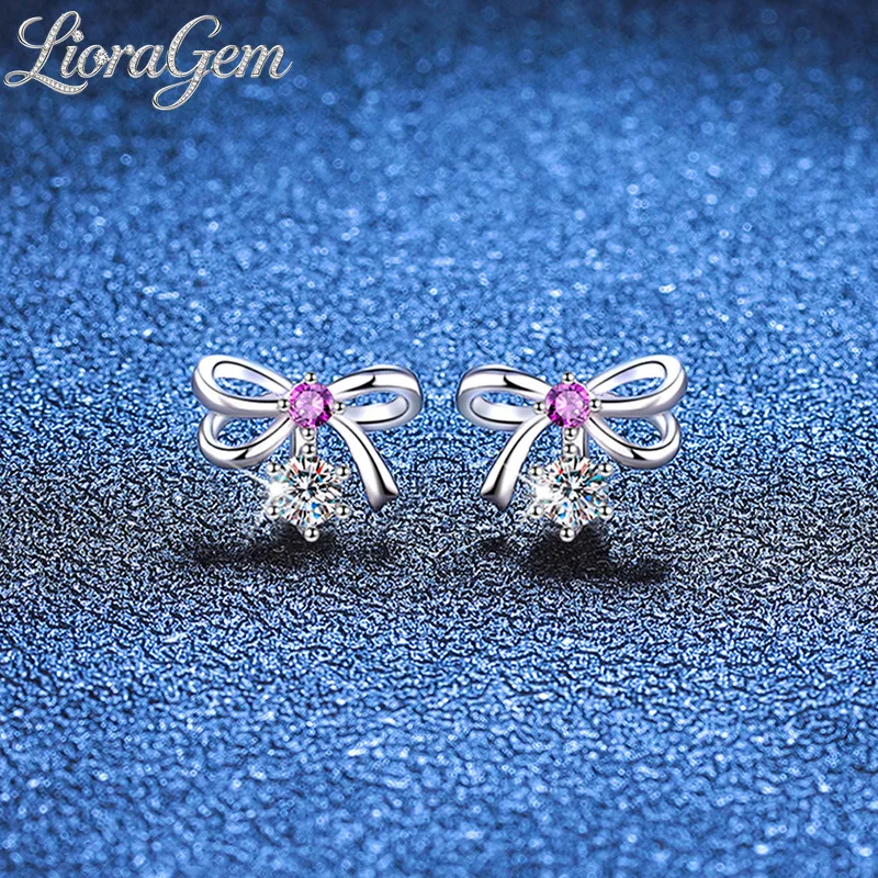 LioraGem Women's Fashion Bowknot Earrings, Sweet D-Color 0.10 Carat Moissanite Ear Studs Platinum PT950 Stamp Girlfriend Gift
LioraGem Women's Fashion Bowknot Earrings, Sweet D-Color 0.10 Carat Moissanite Ear Studs Platinum PT950 Stamp Girlfriend Gift