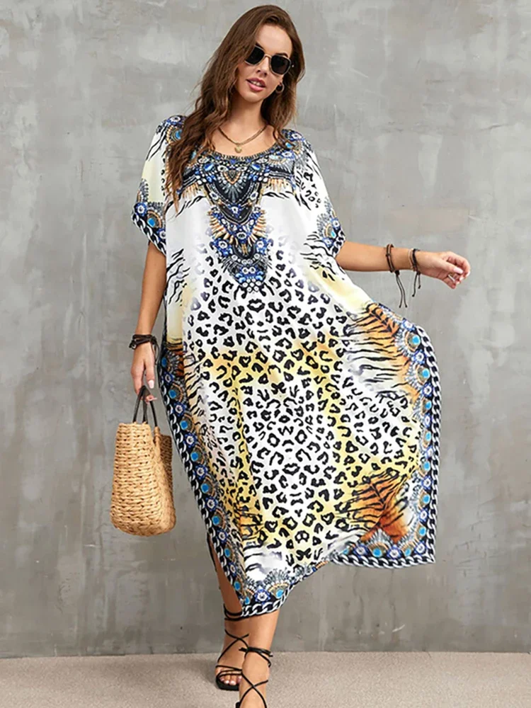 Leopard Print Beach Cover up Bohemian Maxi Dress 2024 Robe De Plage Kaftan Long Dress Swimsuit Cover Up Pareo Beach Wear Tunic
Leopard Print Beach Cover up Bohemian Maxi Dress 2024 Robe De Plage Kaftan Long Dress Swimsuit Cover Up Pareo Beach Wear Tunic