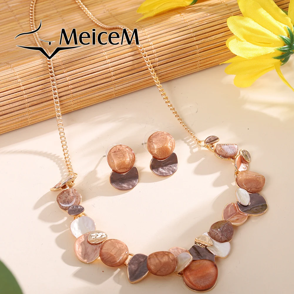 MeiceM Jewelry Set Zinc Alloy Colorful Geometric Irregular Circular Design Necklace And Earrings Fashion Jewelry Set For Women
MeiceM Jewelry Set Zinc Alloy Colorful Geometric Irregular Circular Design Necklace And Earrings Fashion Jewelry Set For Women