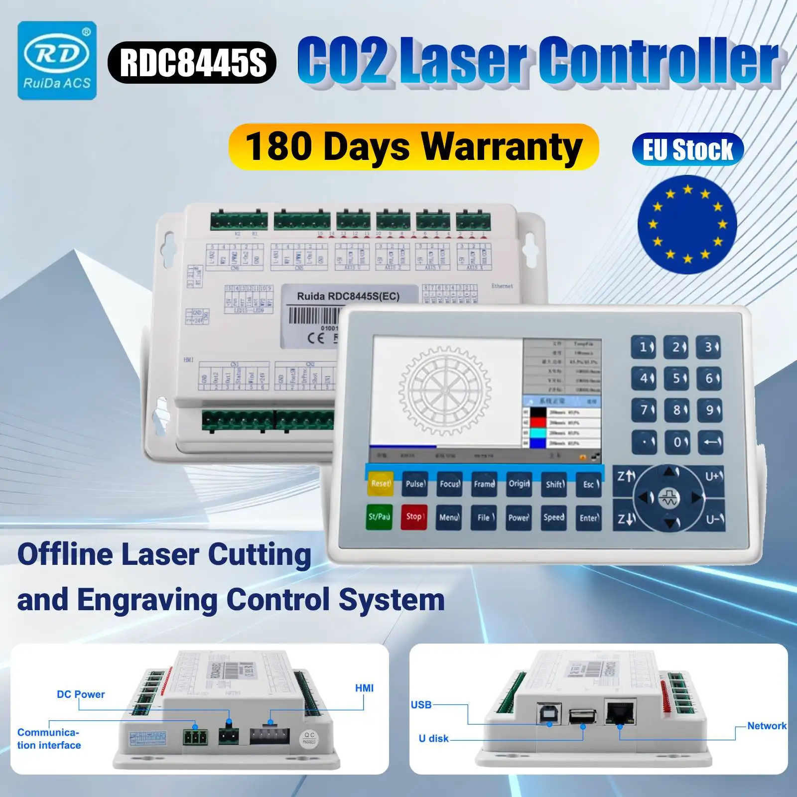 Ruida RDC8445S Controller for CO2 Laser Engraving Cutting Machine Upgrade CO2 Laser Control Board System EU Stock
Ruida RDC8445S Controller for CO2 Laser Engraving Cutting Machine Upgrade CO2 Laser Control Board System EU Stock