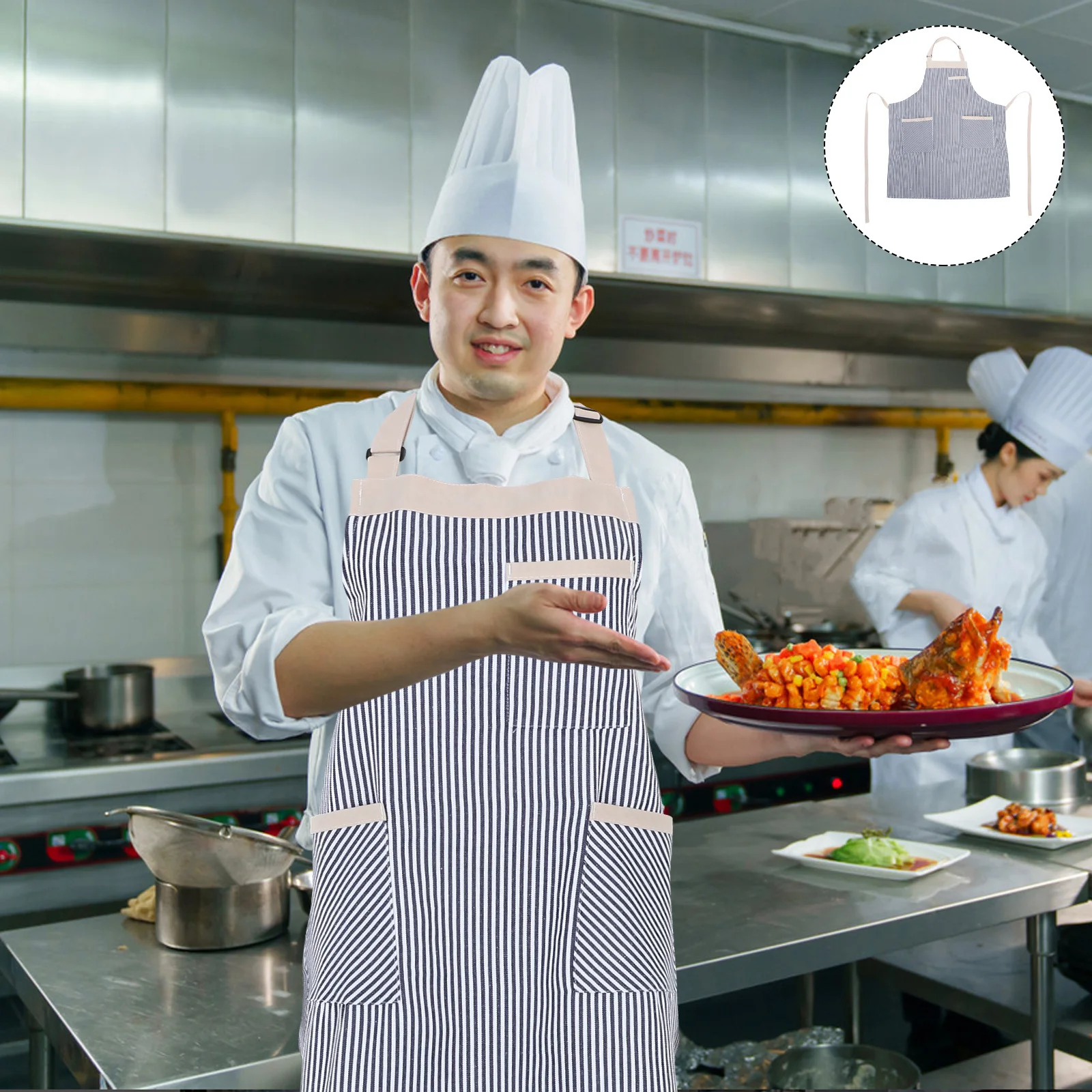 2Pcs Adjustable Striped Apron Breathable Cooking Aprons with Large Pocket for Cooking Baking Crafting Kitchen Use Unisex
2Pcs Adjustable Striped Apron Breathable Cooking Aprons with Large Pocket for Cooking Baking Crafting Kitchen Use Unisex