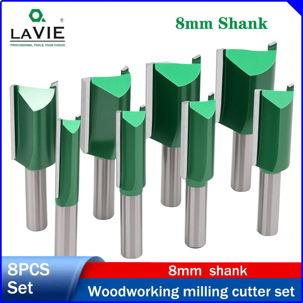 LAVIE 8mm Shank Double Flute Straight Router Bit, Paint Green Tungsten Carbide Grooving Bit, Woodworking Trimmer Cutter Head
LAVIE 8mm Shank Double Flute Straight Router Bit, Paint Green Tungsten Carbide Grooving Bit, Woodworking Trimmer Cutter Head