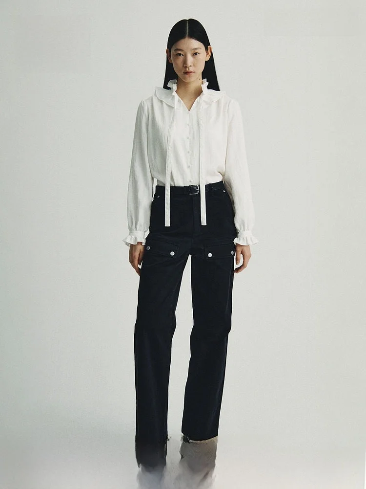 Spring Women's Ele Sle irt H&M Gathered Collar Long Sve Button Detail Netie Faionable Top for Ladies
Spring Women's Ele Sle irt H&M Gathered Collar Long Sve Button Detail Netie Faionable Top for Ladies