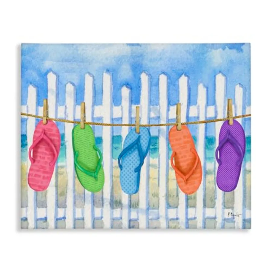 Flip Flop Clothesline Canvas Wall Art design by Paul Brent 24 x 30
Flip Flop Clothesline Canvas Wall Art design by Paul Brent 24 x 30