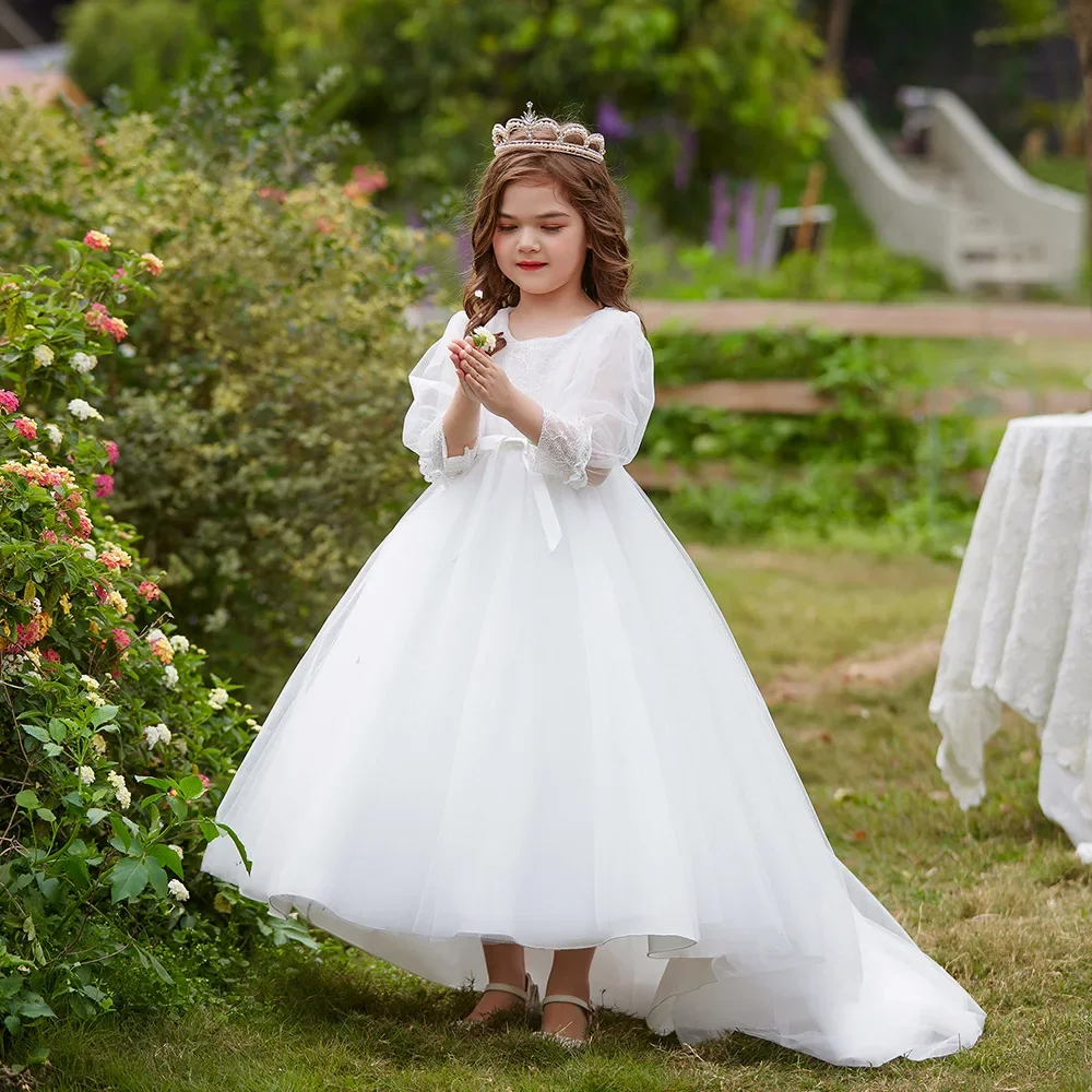 Customized White Girl Dresses Children Costume Bow Lace Pageant Party Wedding Kid Dress for Girls Long Sleeve Princess Prom Gown
Customized White Girl Dresses Children Costume Bow Lace Pageant Party Wedding Kid Dress for Girls Long Sleeve Princess Prom Gown