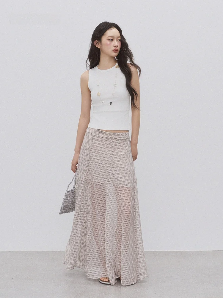 Andasaya Plaid High Waist Long Skirt Women's Faion Transparent Design A-Line Midi Skirt Korean Sle Polyester Fiber
Andasaya Plaid High Waist Long Skirt Women's Faion Transparent Design A-Line Midi Skirt Korean Sle Polyester Fiber