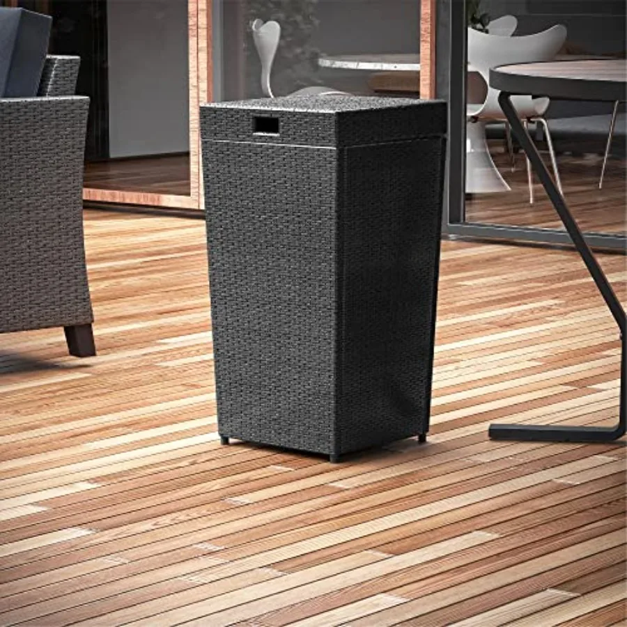 Outdoor Trash Can with Lid 30 Gallon Wicker Garbage Can for Patio
Outdoor Trash Can with Lid 30 Gallon Wicker Garbage Can for Patio