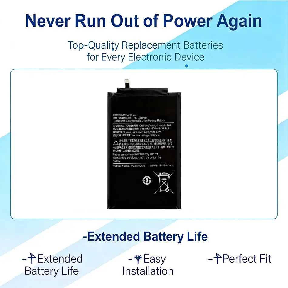 Аккумулятор BP4M 4300 мАч для планшета Xiaomi Pad 6 Pro, легкий
Аккумулятор BP4M 4300 мАч для планшета Xiaomi Pad 6 Pro, легкий