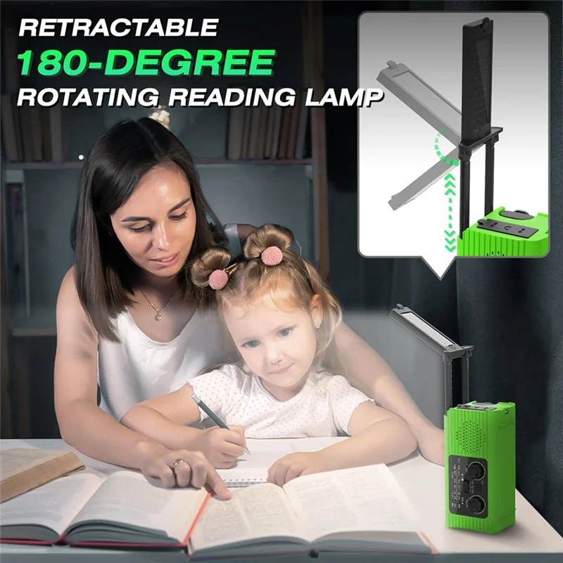 FFYY-Emergency Radio Solar Hand Crank Radio 4000Mah Multifunction AM/FM/NOAA Weather Radio Headphone Jack For Camping
FFYY-Emergency Radio Solar Hand Crank Radio 4000Mah Multifunction AM/FM/NOAA Weather Radio Headphone Jack For Camping