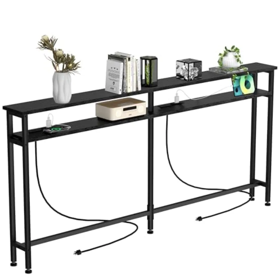 70 Inch Double-Layer Narrow Console Sofa Table Behind Couch for Living Room or Office Black with 2 Power Outlets 4 AC Plugs 4 U
70 Inch Double-Layer Narrow Console Sofa Table Behind Couch for Living Room or Office Black with 2 Power Outlets 4 AC Plugs 4 U