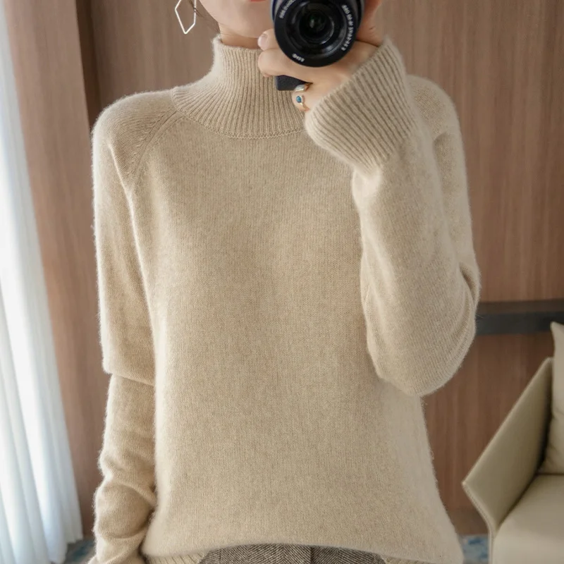 Autumn/Winter New Female Sweater 100% Wool Turtleneck Women Loose Pullover Thick Casual Knit Wool Knit Bottoming Shirt
Autumn/Winter New Female Sweater 100% Wool Turtleneck Women Loose Pullover Thick Casual Knit Wool Knit Bottoming Shirt