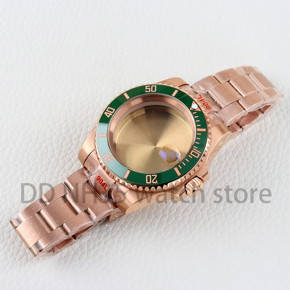 Rose Gold 40mm Watch Case and Oyster/Jubilee Bracelet With Sapphire Glass Waterproof for SUB GMT NH34 NH35 NH36 NH38 movement
Rose Gold 40mm Watch Case and Oyster/Jubilee Bracelet With Sapphire Glass Waterproof for SUB GMT NH34 NH35 NH36 NH38 movement