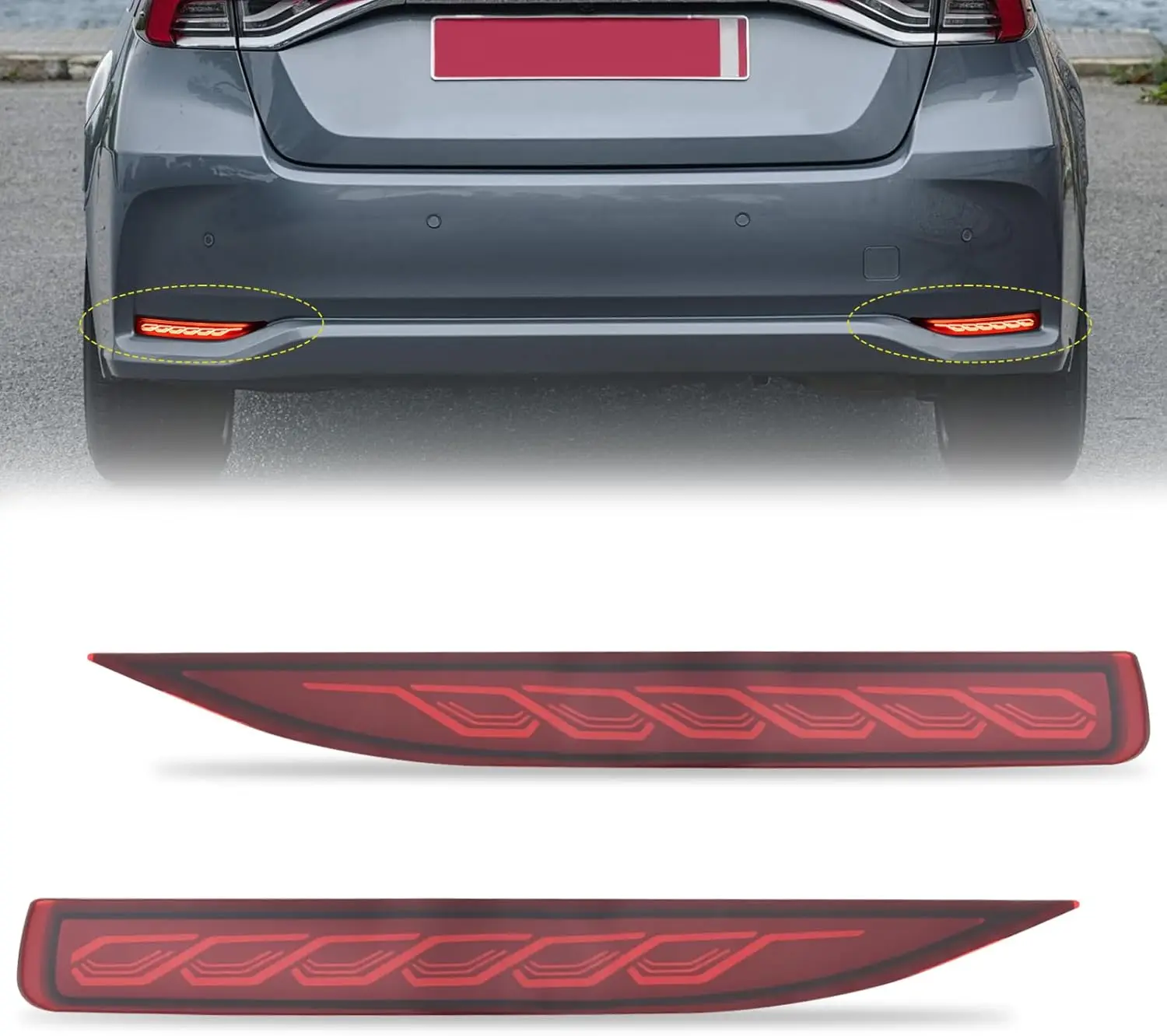 Nilight Rear Bumper Tail Light Compatible with 2019 2020 2021 2022 2023 2024 2025 Toyota Corolla Red Lens LED Reflector Bumper Lamp Brake Turn Signal Sequential Flashing Driving Taillights Replacement
Nilight Rear Bumper Tail Light Compatible with 2019 2020 2021 2022 2023 2024 2025 Toyota Corolla Red Lens LED Reflector Bumper Lamp Brake Turn Signal Sequential Flashing Driving Taillights Replacement