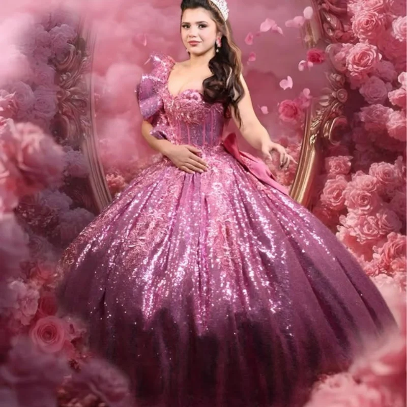 Блестящее розовое платье Quinceanera с открытыми плечами и кружевным цветком, блестящая наклейка с бантом, платья de 15, Quinceanera Индивидуальный
Блестящее розовое платье Quinceanera с открытыми плечами и кружевным цветком, блестящая наклейка с бантом, платья de 15, Quinceanera Индивидуальный