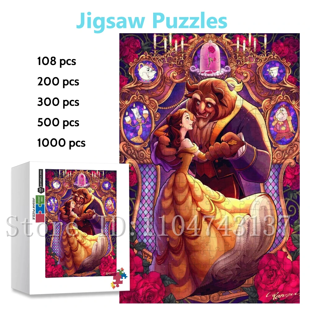Disney Princess Belle Jigsaw Puzzles 108/200/300/500/1000 Pieces Beauty and The Beast Puzzles Stress Relief Toys
Disney Princess Belle Jigsaw Puzzles 108/200/300/500/1000 Pieces Beauty and The Beast Puzzles Stress Relief Toys