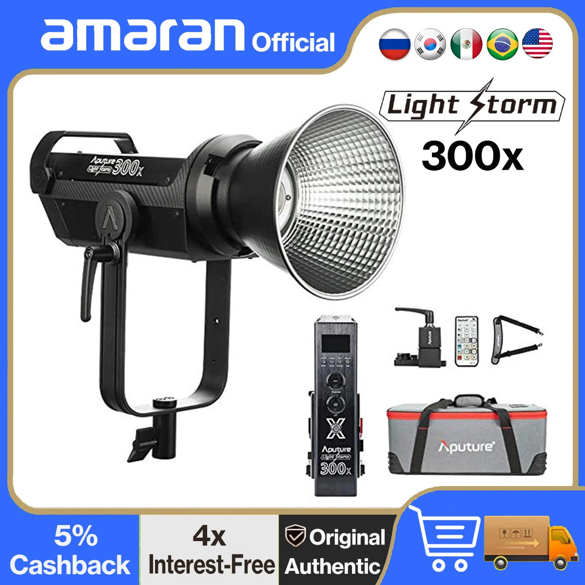 Aputure 300x LS 300x двухцветный светодиодный светильник для видеосъемки 300 Вт Monolight (V-Mount) 2700K-6500K Приложение и пульт дистанционного управления для студийной фотографии
Aputure 300x LS 300x двухцветный светодиодный светильник для видеосъемки 300 Вт Monolight (V-Mount) 2700K-6500K Приложение и пульт дистанционного управления для студийной фотографии