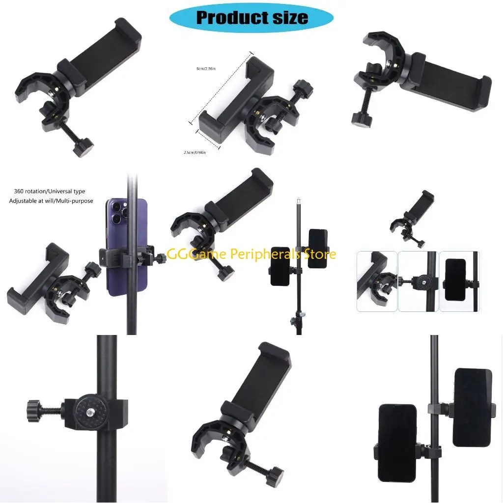 U55B Rotating Mobile Device Holder For Mic Stands Camera Lights Tripod Phone Mount Brackets Expansion Clamp Clip Holder
U55B Rotating Mobile Device Holder For Mic Stands Camera Lights Tripod Phone Mount Brackets Expansion Clamp Clip Holder