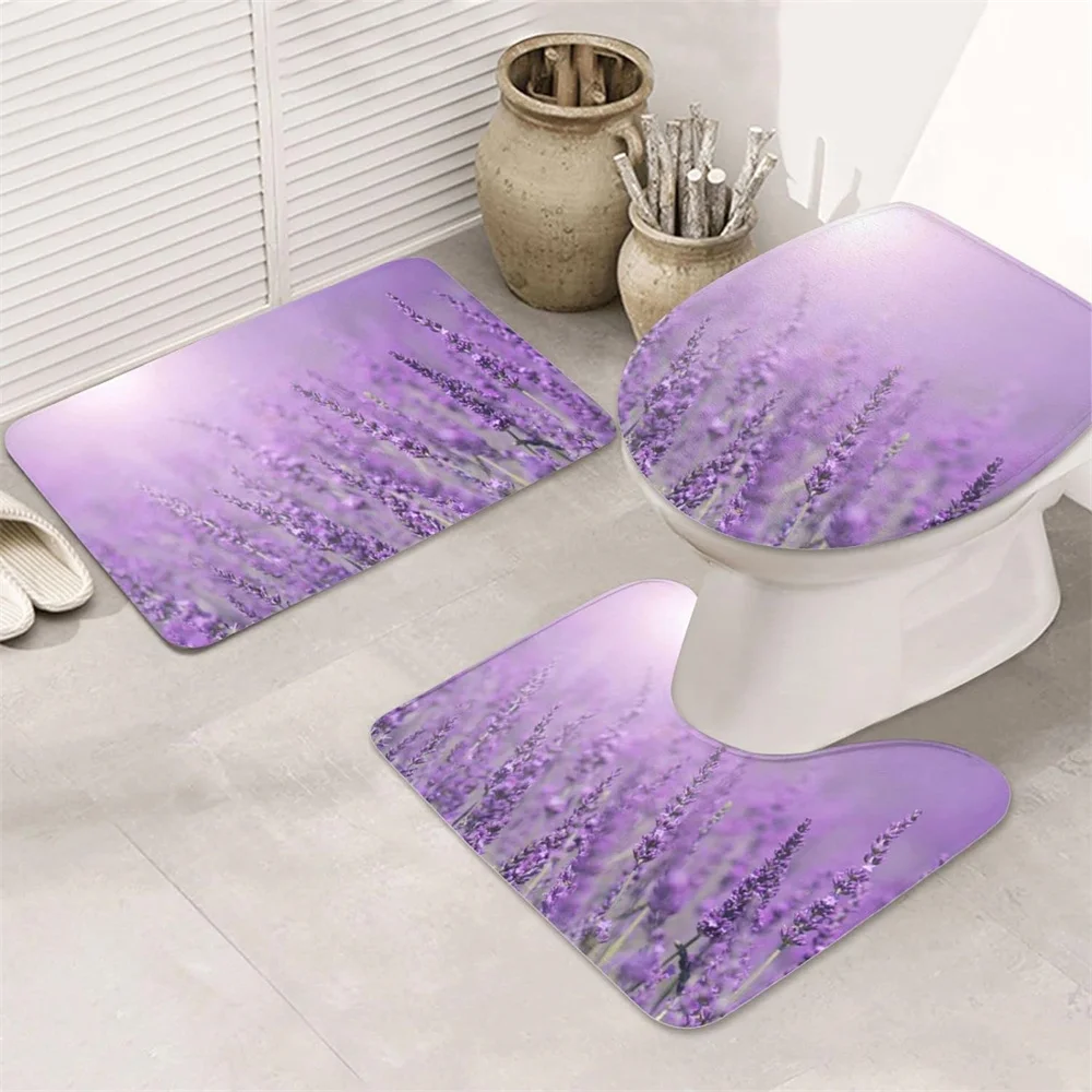 Lavender Bathroom Set Purple Lavender non-slip Carpet U-shaped Toilet Mat Bathroom Decor Super Soft and Absorb water
Lavender Bathroom Set Purple Lavender non-slip Carpet U-shaped Toilet Mat Bathroom Decor Super Soft and Absorb water