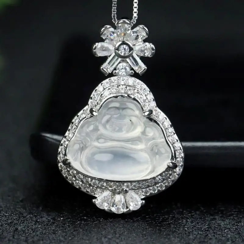 Myanmar Grade A Jadeite High Ice Burma White Jade Buddha Statue Pendant Necklace Women Fine Jewelry Accessories
Myanmar Grade A Jadeite High Ice Burma White Jade Buddha Statue Pendant Necklace Women Fine Jewelry Accessories