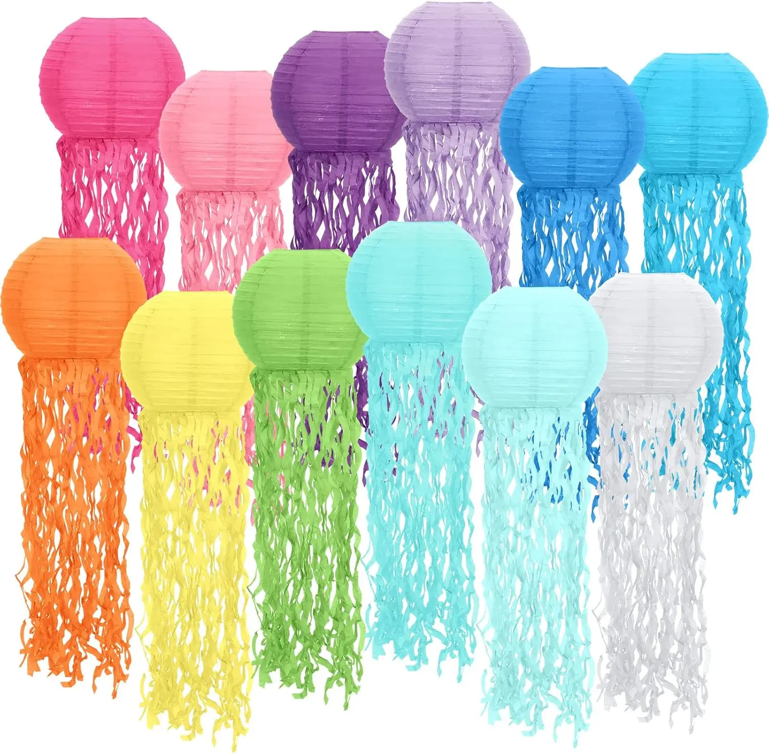 12 Pcs Hanging Jellyfish Paper Lanterns for Ocean Party Decorations, Mermaid Birthday, Beach Theme, Multicolor
12 Pcs Hanging Jellyfish Paper Lanterns for Ocean Party Decorations, Mermaid Birthday, Beach Theme, Multicolor