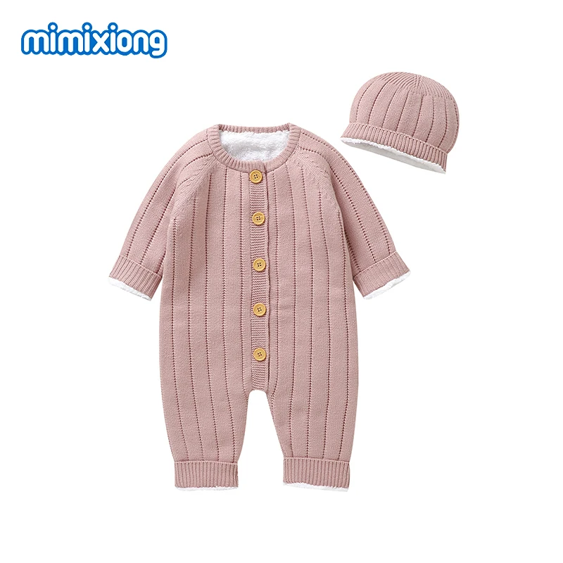 Newborn Baby Rompers Clothes Winter Thick Warm Knit Infant Boys Girls Solid Fleece Jumpsuits Hats Sets Toddler Outerwear Outfits
Newborn Baby Rompers Clothes Winter Thick Warm Knit Infant Boys Girls Solid Fleece Jumpsuits Hats Sets Toddler Outerwear Outfits