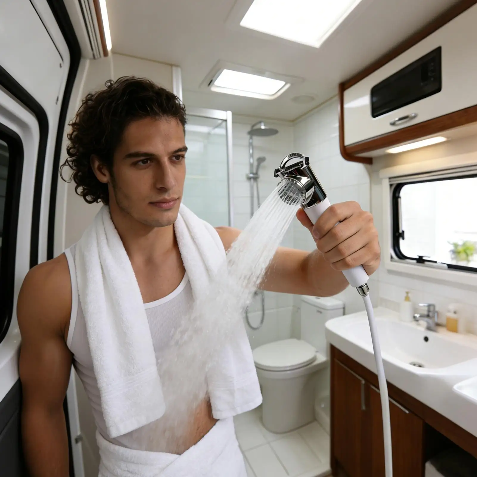 Ручная душевая лейка, компактный встраиваемый распылитель со шлангом, душевая лейка для дома, квартиры, автодома, яхты, небольшой ванной комнаты
Ручная душевая лейка, компактный встраиваемый распылитель со шлангом, душевая лейка для дома, квартиры, автодома, яхты, небольшой ванной комнаты