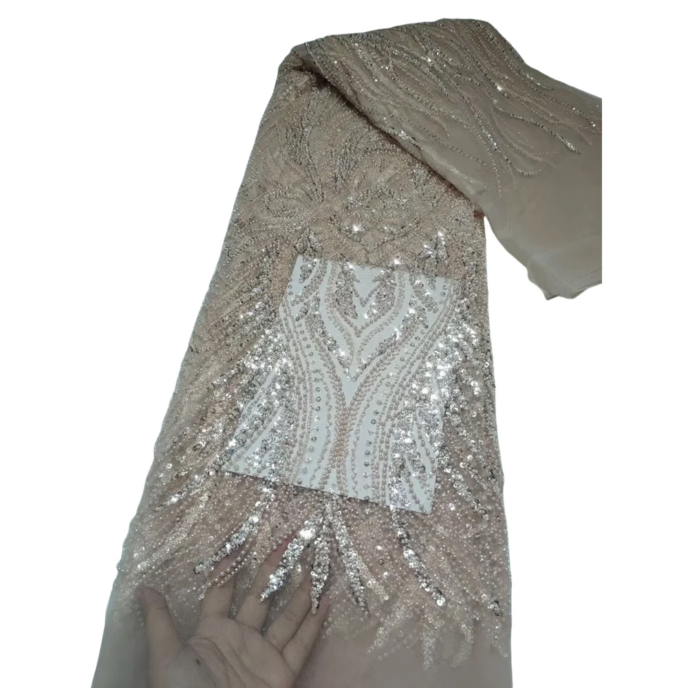 African Mesh Lace Fabric With Sequin S-1406288 High Quality French Embroidery Tulle Beaded Lace Fabric for Women Wedding Dresse
African Mesh Lace Fabric With Sequin S-1406288 High Quality French Embroidery Tulle Beaded Lace Fabric for Women Wedding Dresse