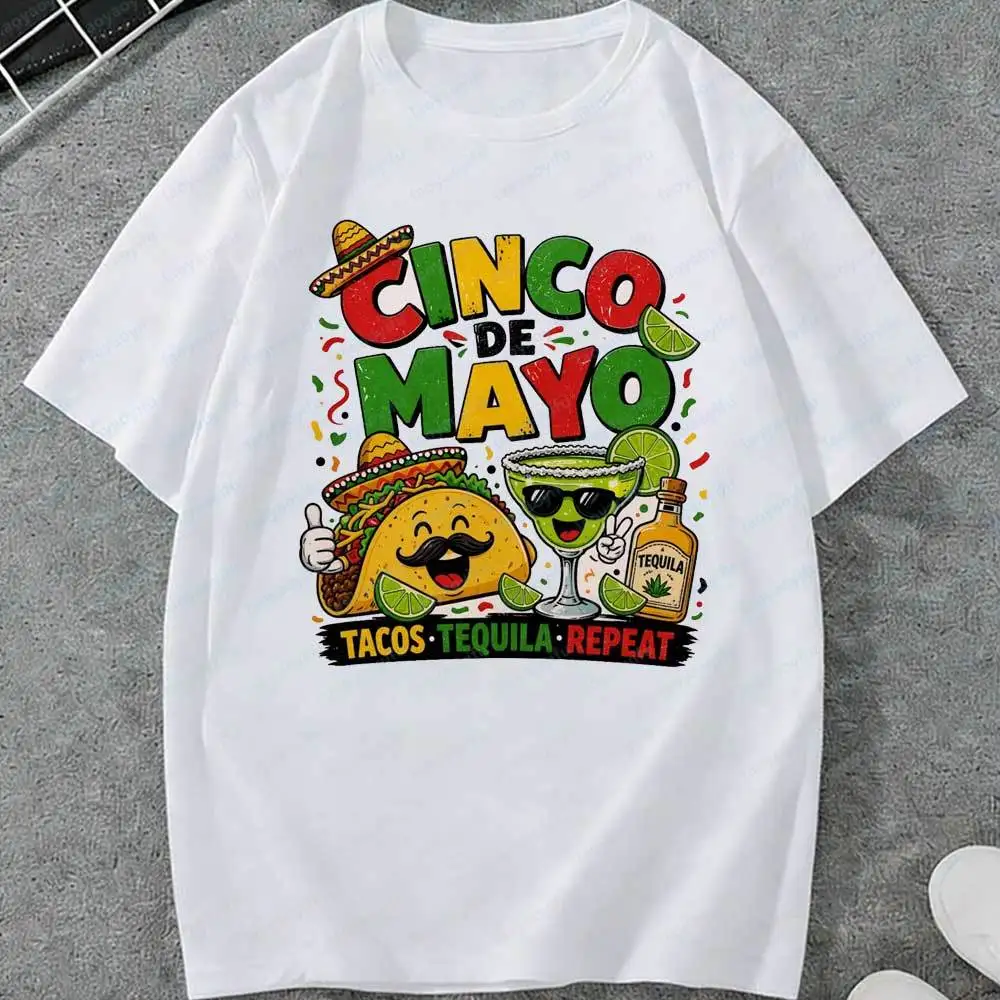 Cinco De Mayo Tacos Tequila Repeat T-Shirt Funny Mexican Fiesta Taco & Margarita Graphic Tee Men Women Casual Cotton Party Tops
Cinco De Mayo Tacos Tequila Repeat T-Shirt Funny Mexican Fiesta Taco & Margarita Graphic Tee Men Women Casual Cotton Party Tops