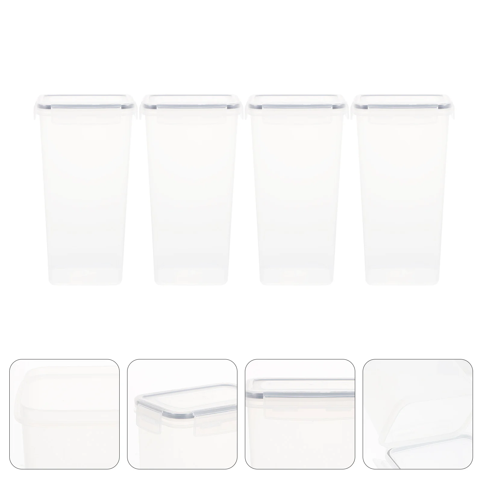 4pcs Airtight Food Storage Containers Plastic Kitchen Canisters For Grains Rice Beans Dustproof Moisture Resistant Compact
4pcs Airtight Food Storage Containers Plastic Kitchen Canisters For Grains Rice Beans Dustproof Moisture Resistant Compact