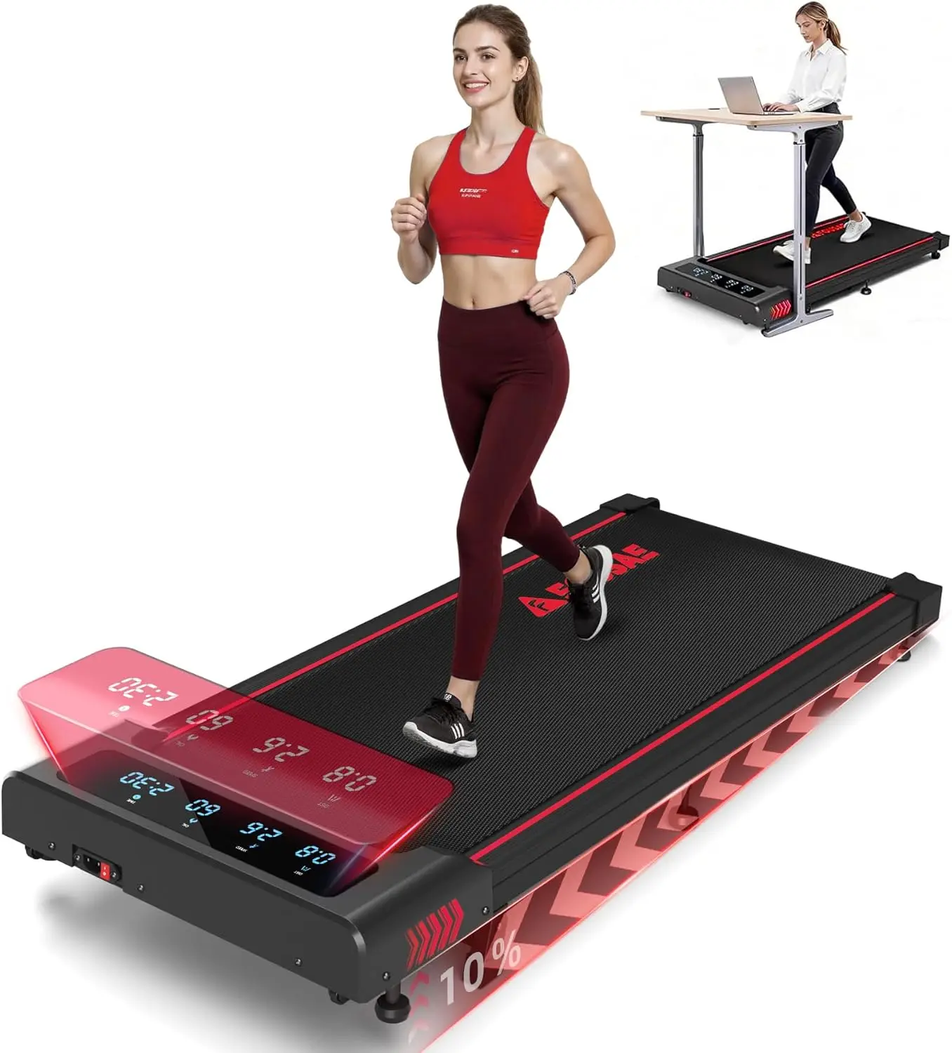 Walking Pad with 10% Incline Treadmills for Home, 4 in 1 6.2MPH Walking Pad Under Desk Treadmill with Full Screen LED Display, 2
Walking Pad with 10% Incline Treadmills for Home, 4 in 1 6.2MPH Walking Pad Under Desk Treadmill with Full Screen LED Display, 2