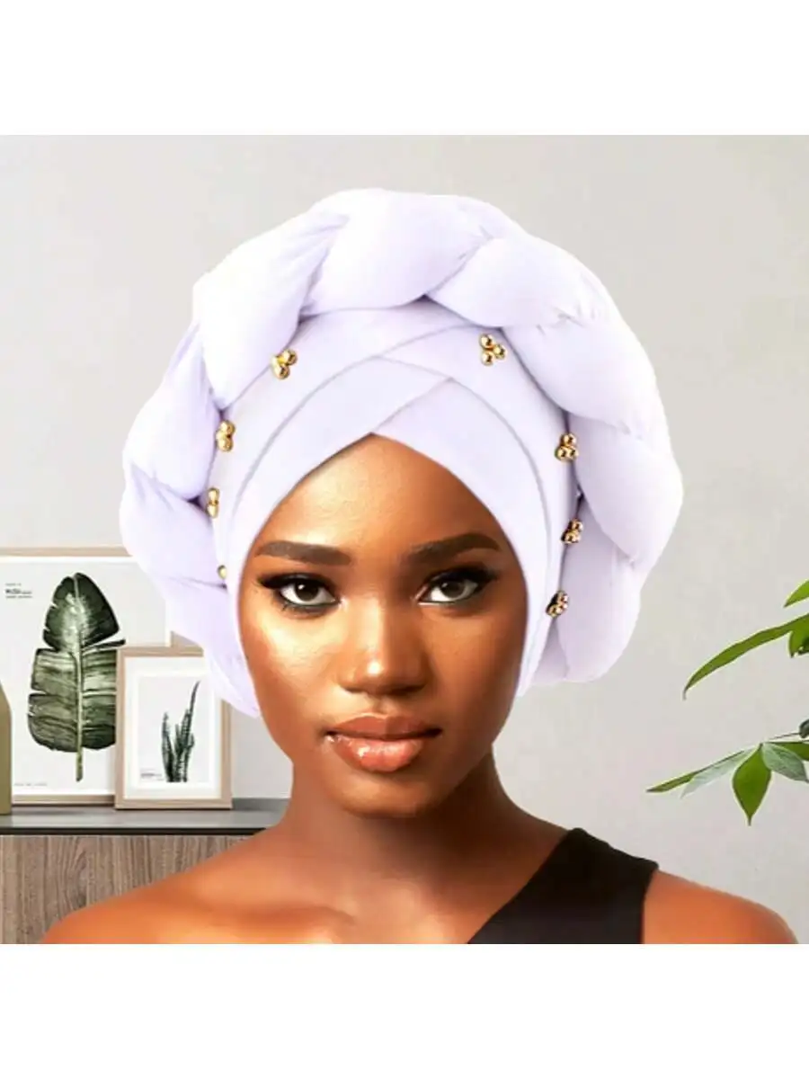 Lavender Polyester Headwrap With Decorative Beads For Women
Lavender Polyester Headwrap With Decorative Beads For Women