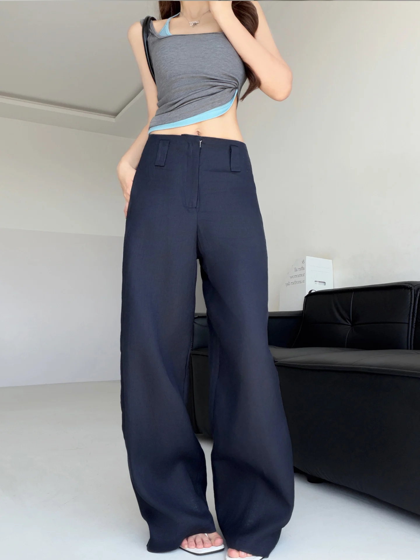 Summer Casual High Waist Wide Leg Pants Women's Loose Relaxing Feelings Linen Loose White Wide Leg Trousers Minimalist Style
Summer Casual High Waist Wide Leg Pants Women's Loose Relaxing Feelings Linen Loose White Wide Leg Trousers Minimalist Style
