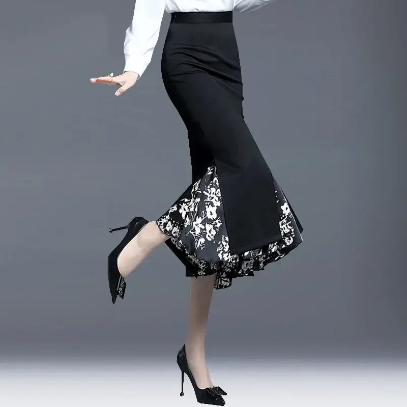 Spring Autumn Sexy Fashion Harajuku Fishtail Skirt Floral Mermaid All Match Hip Wrap Skirt Patchwork High Waist Women's Clothing
Spring Autumn Sexy Fashion Harajuku Fishtail Skirt Floral Mermaid All Match Hip Wrap Skirt Patchwork High Waist Women's Clothing