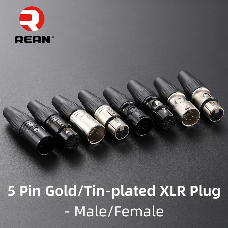 NEUTRIK's REAN 1Pair XLR Plug Connector 5 Pin Male Female Audio Balanced XLR Plug YS1365N YS1375N YS1765 YS1775 Microphone Plug
NEUTRIK's REAN 1Pair XLR Plug Connector 5 Pin Male Female Audio Balanced XLR Plug YS1365N YS1375N YS1765 YS1775 Microphone Plug