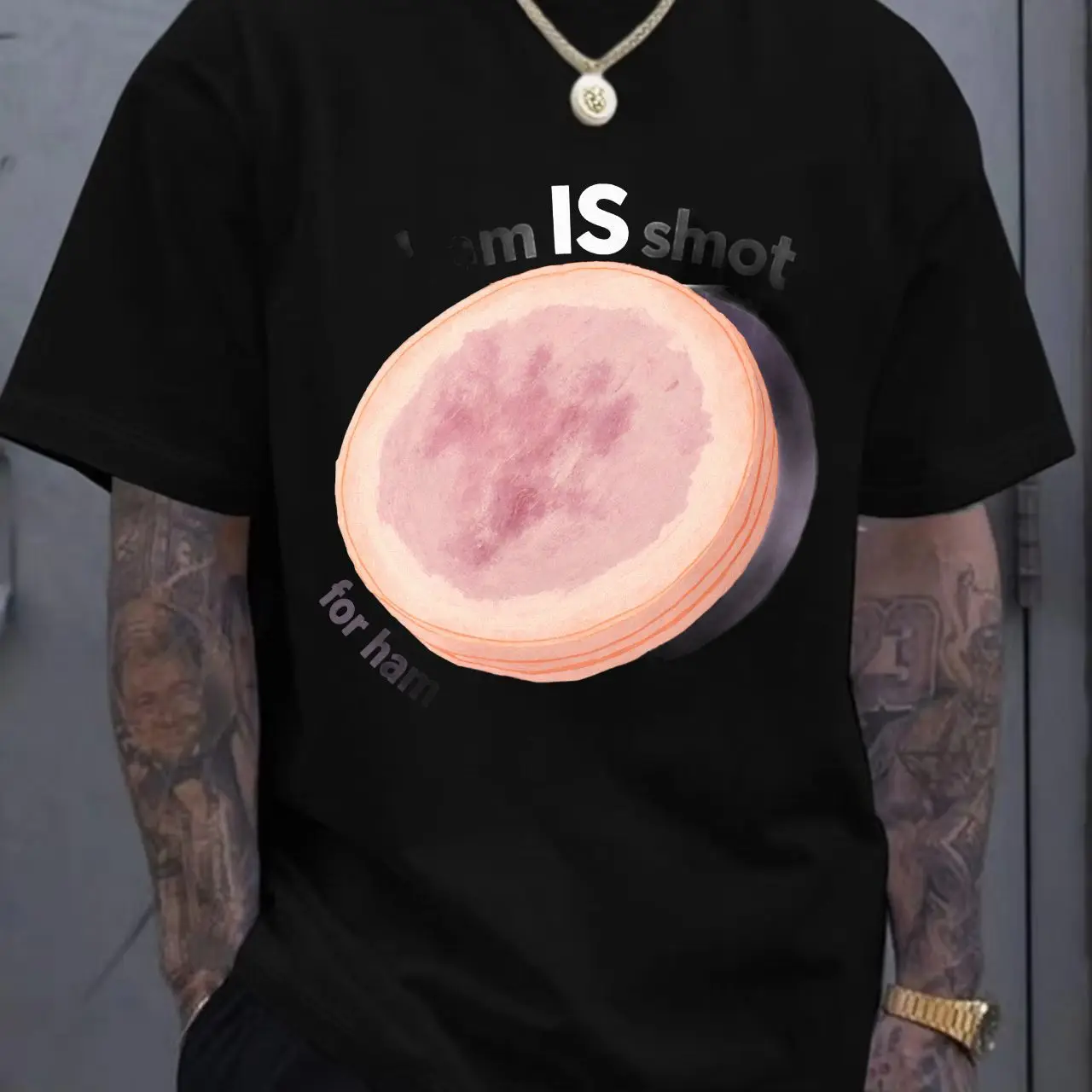 Crew Neck Short Sleeve White T - Shirt with Pink Orange Circular Slices Image, Partially Visible Text 'IS' 'for ha' - Casual Sum
Crew Neck Short Sleeve White T - Shirt with Pink Orange Circular Slices Image, Partially Visible Text 'IS' 'for ha' - Casual Sum